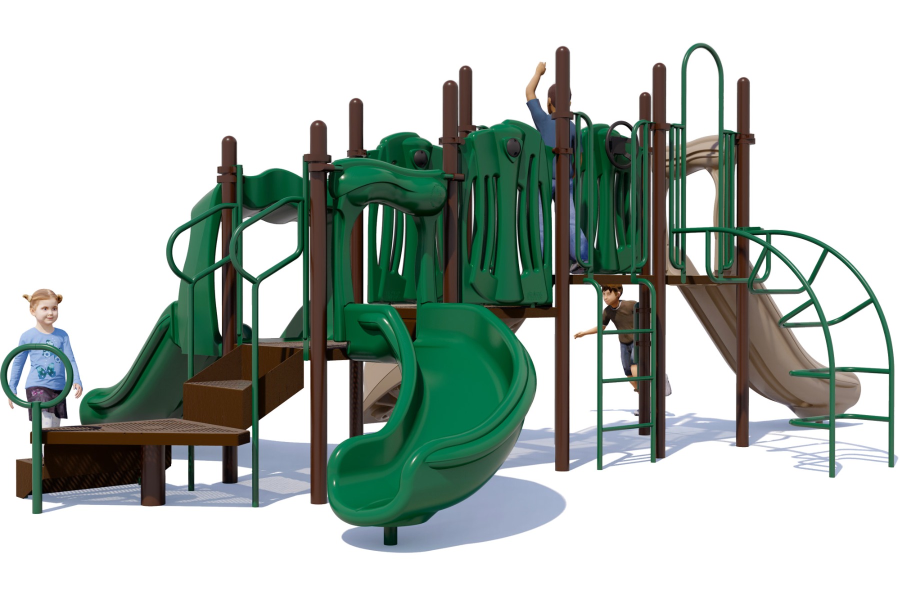 Playtastic Commercial Playground Equipment | Natural Colors | Rear View