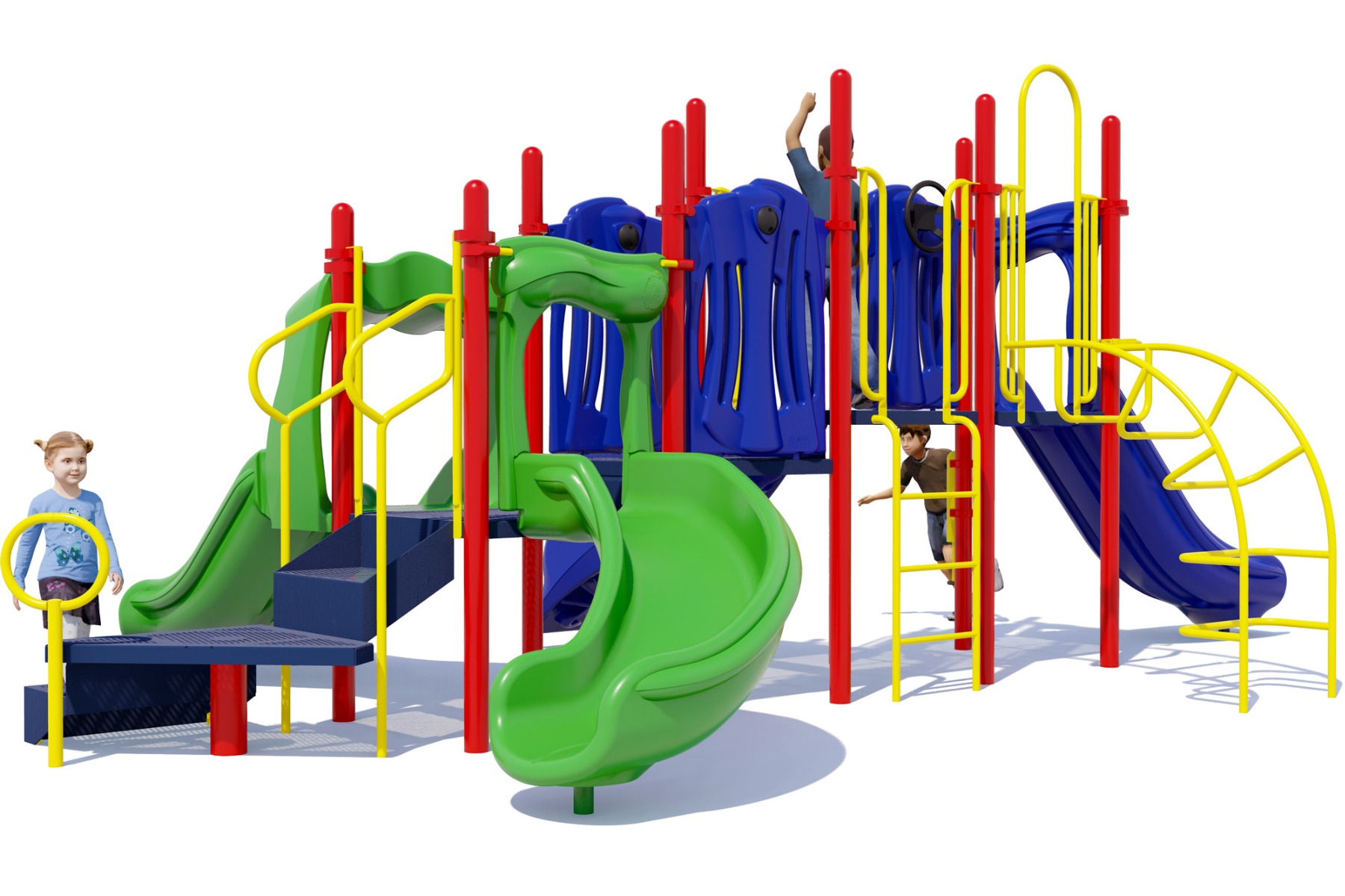 Playtastic Commercial Playground Equipment | Playful Colors | Rear View