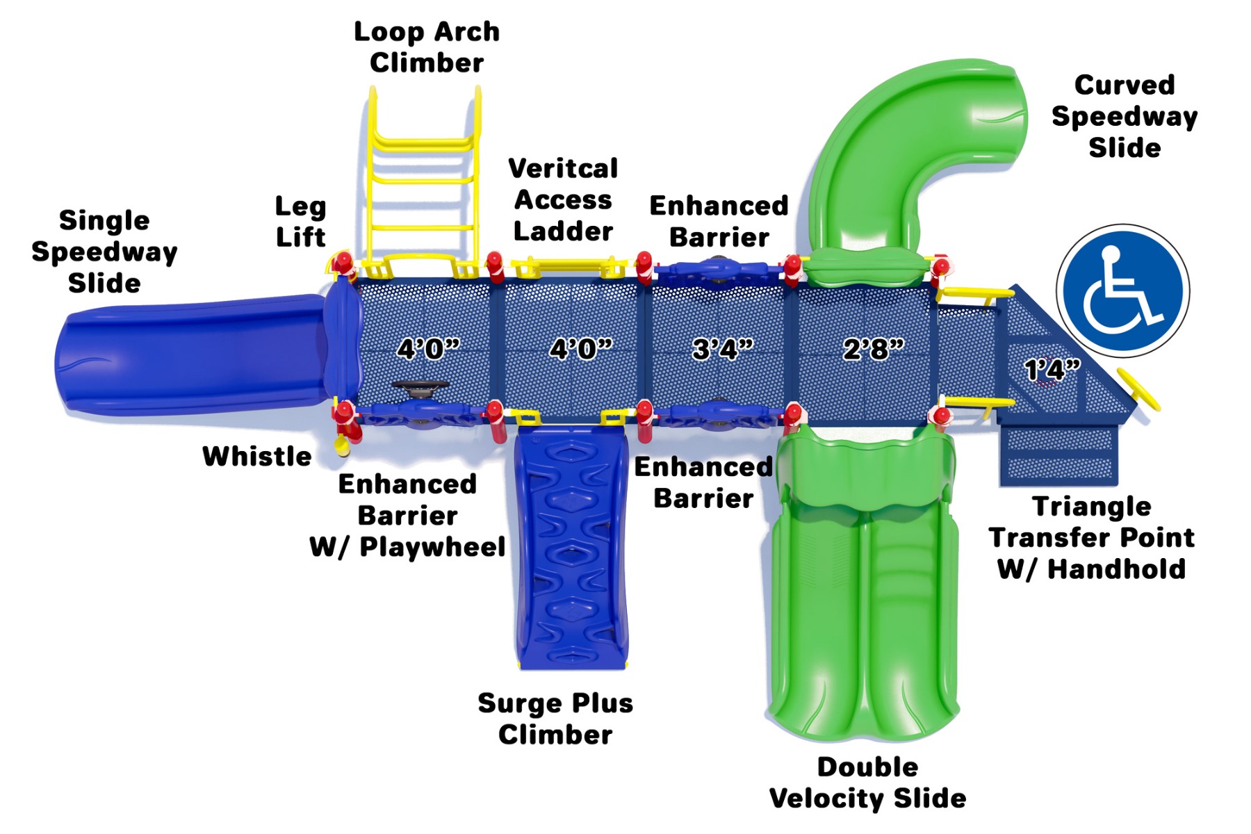 Playtastic Commercial Playground Equipment | Playful Colors | Top View