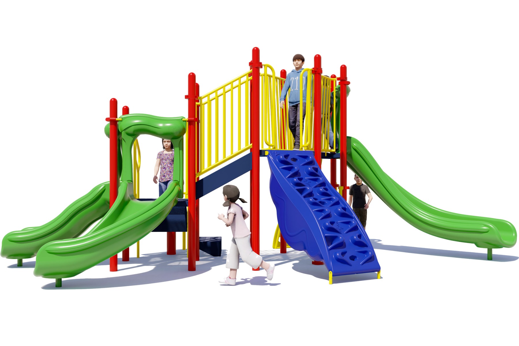 Freeze Tag Play Structure - Front View - Playful Colors | All People Can Play