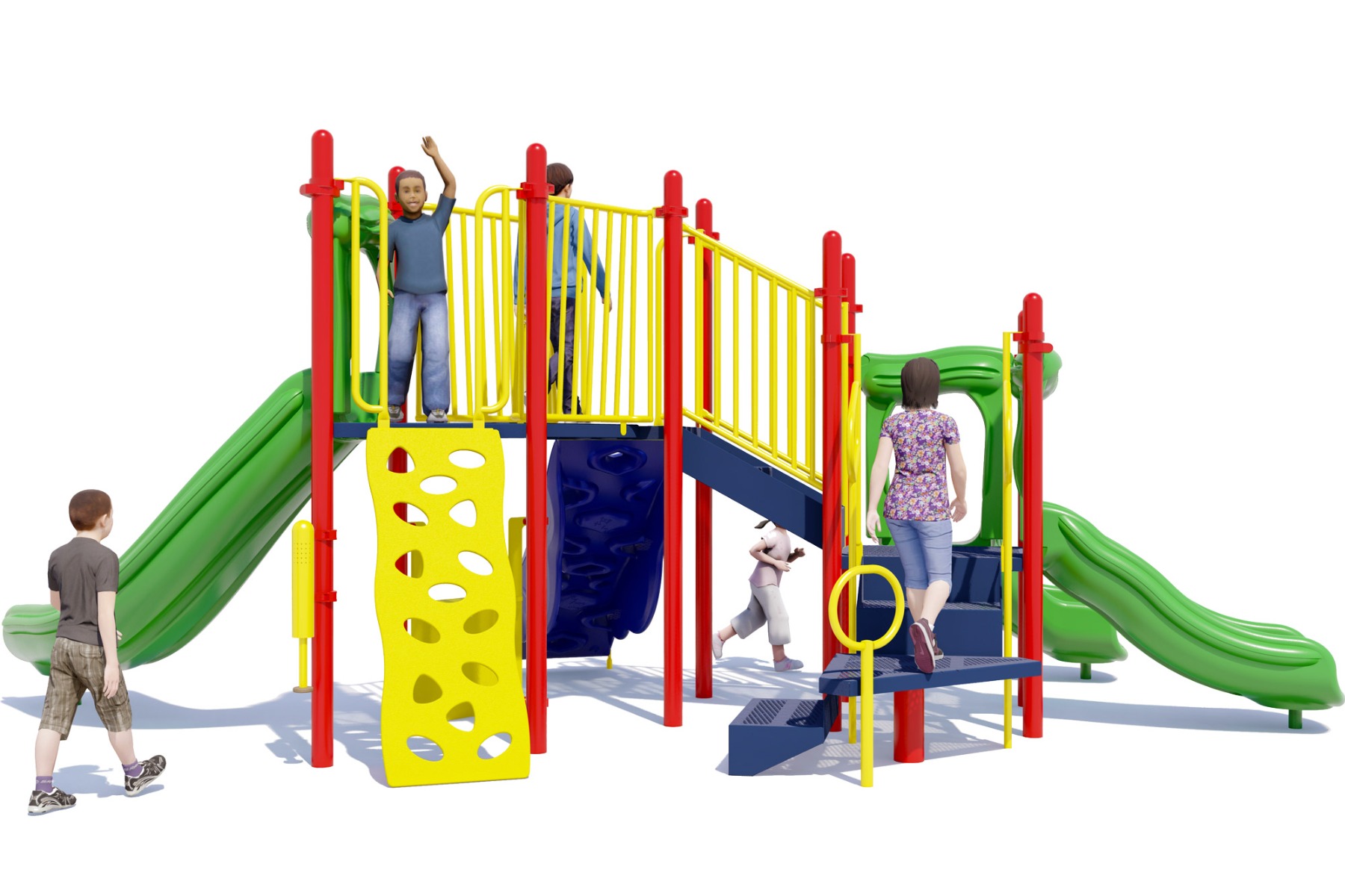 Freeze Tag Play Structure - Rear View - Playful Colors | All People Can Play