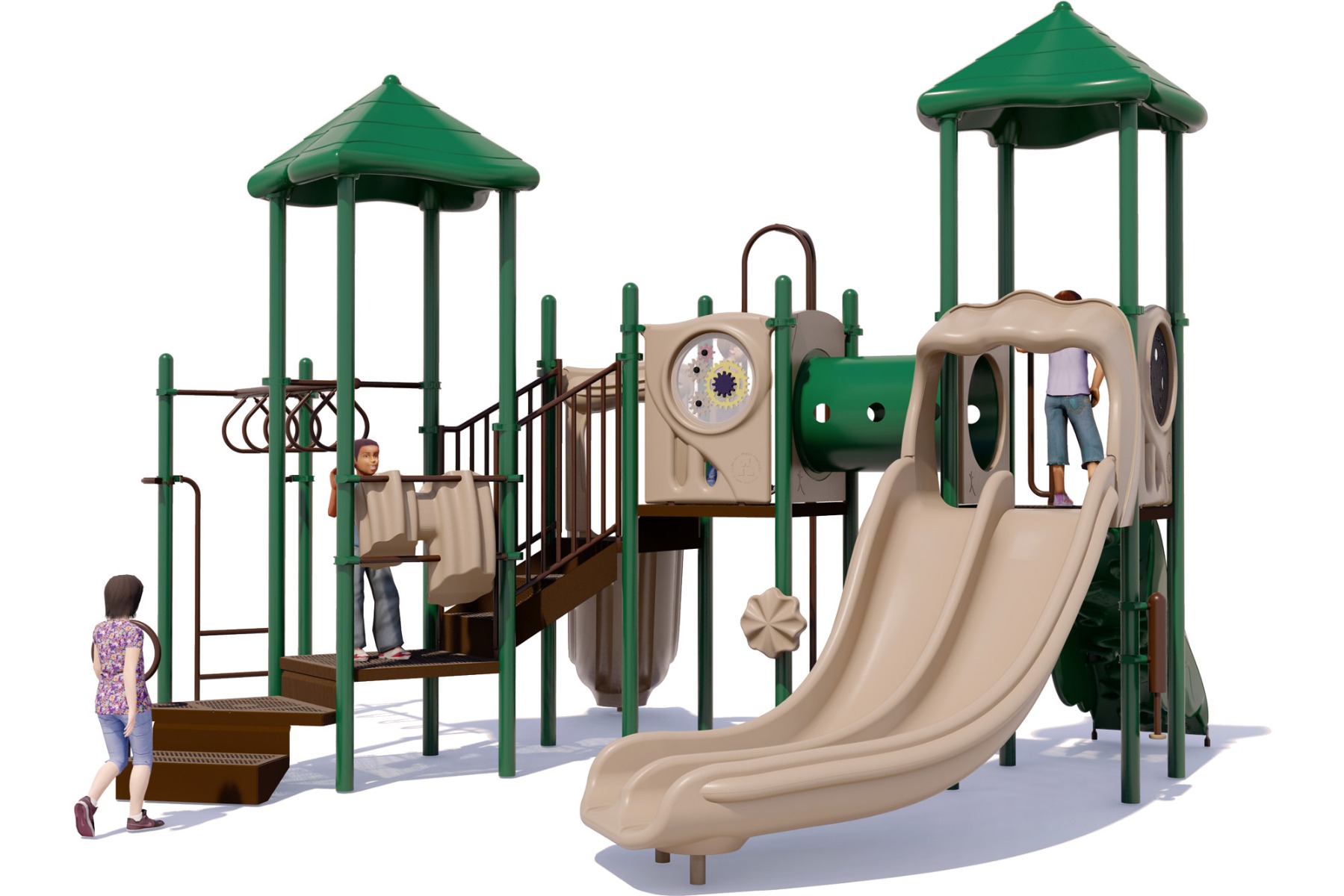 Jack n Jill Play Structure | Front View | Natural Color Scheme