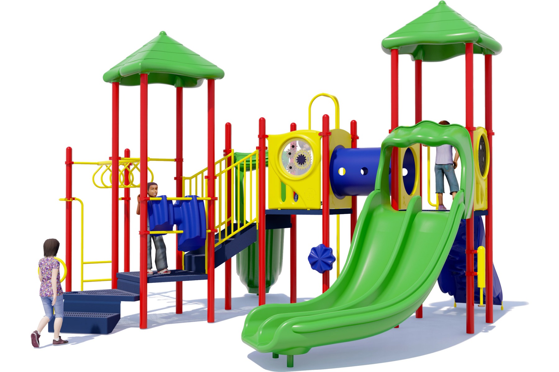 Jack n Jill Play Structure | Front View | Playful Color Scheme