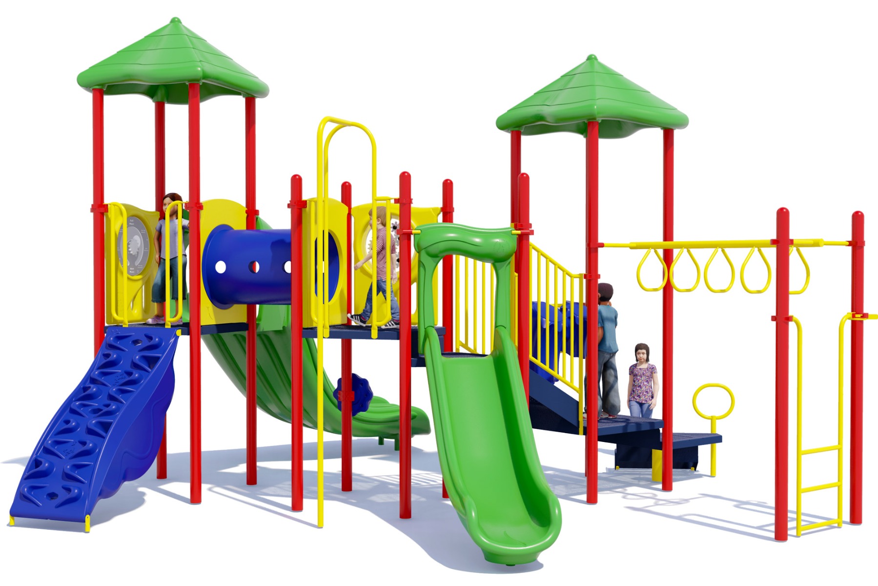 Jack n Jill Play Structure | Rear View | Playful Color Scheme