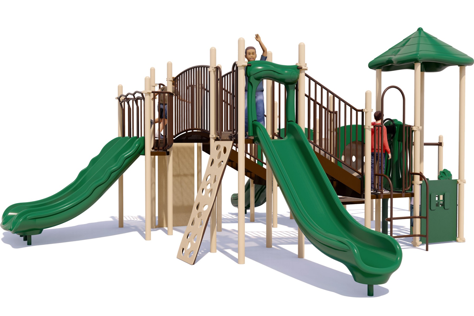 Bridgeport Playground Equipment | Natural Colors | Front View