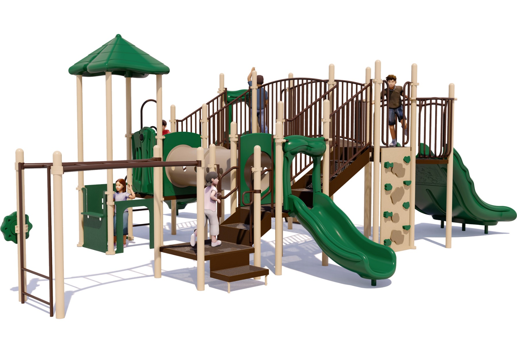 Bridgeport Playground Equipment | Natural Colors | Rear View