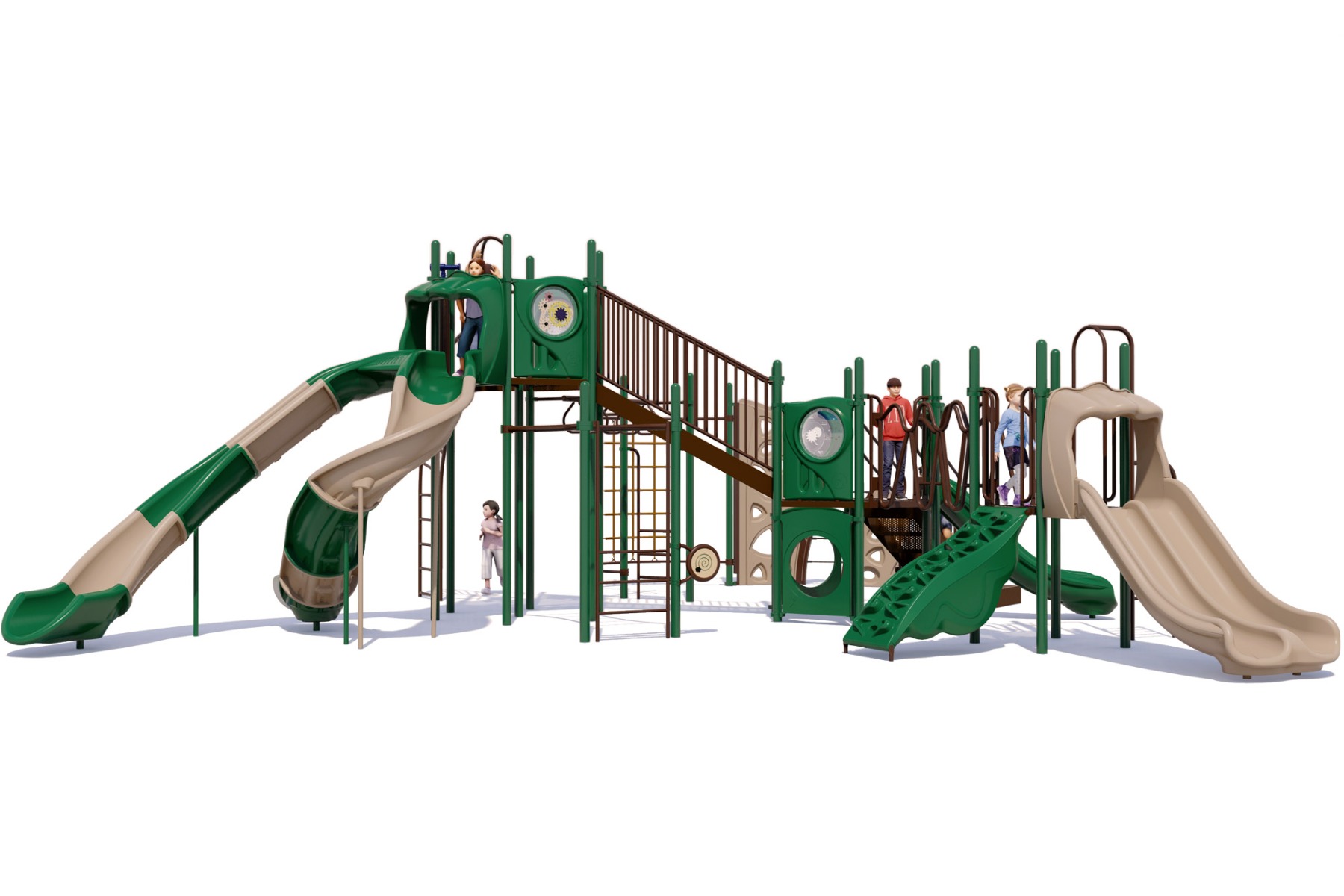 Spartan Play Structure - Natural Colors - Front View | All People Can Play