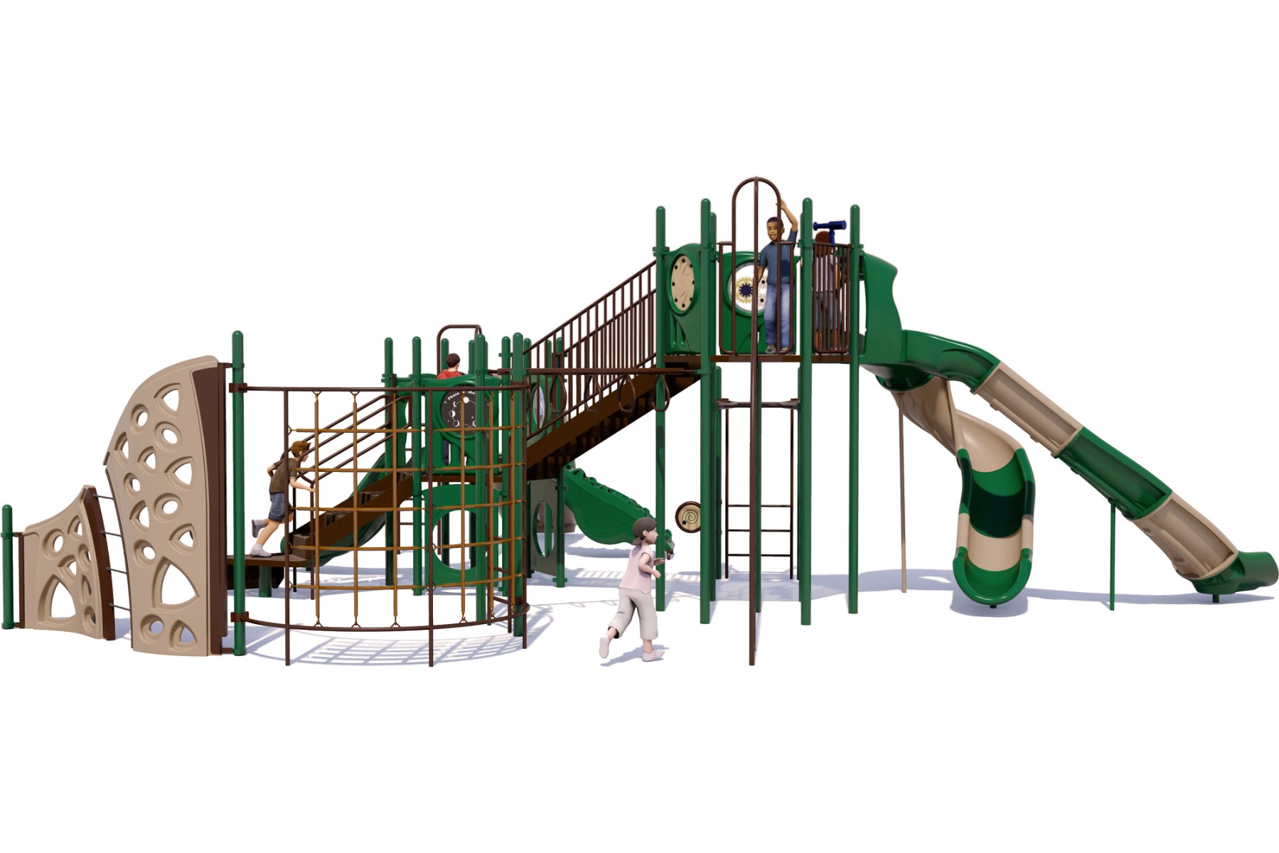 Spartan Play Structure - Natural Colors - Rear View | All People Can Play