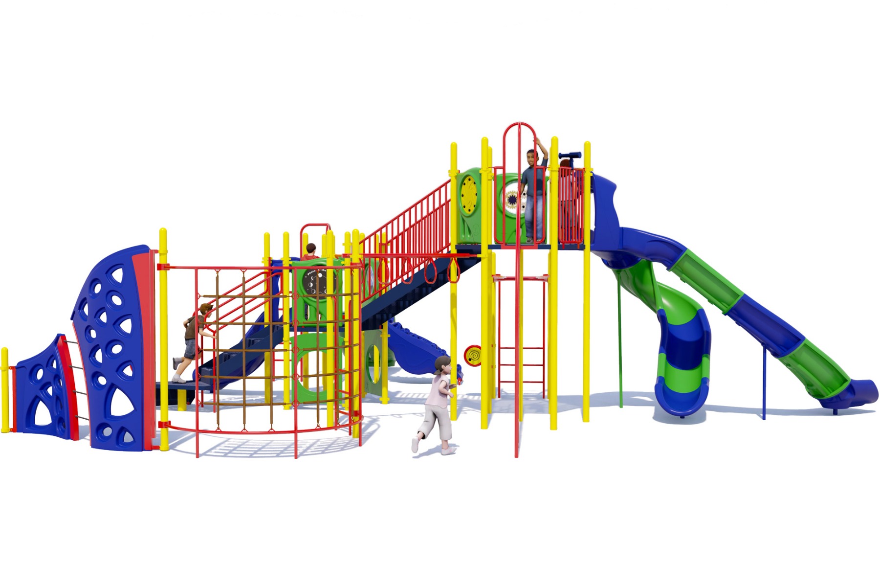 Spartan Play Structure - Playful Colors - Rear View | All People Can Play