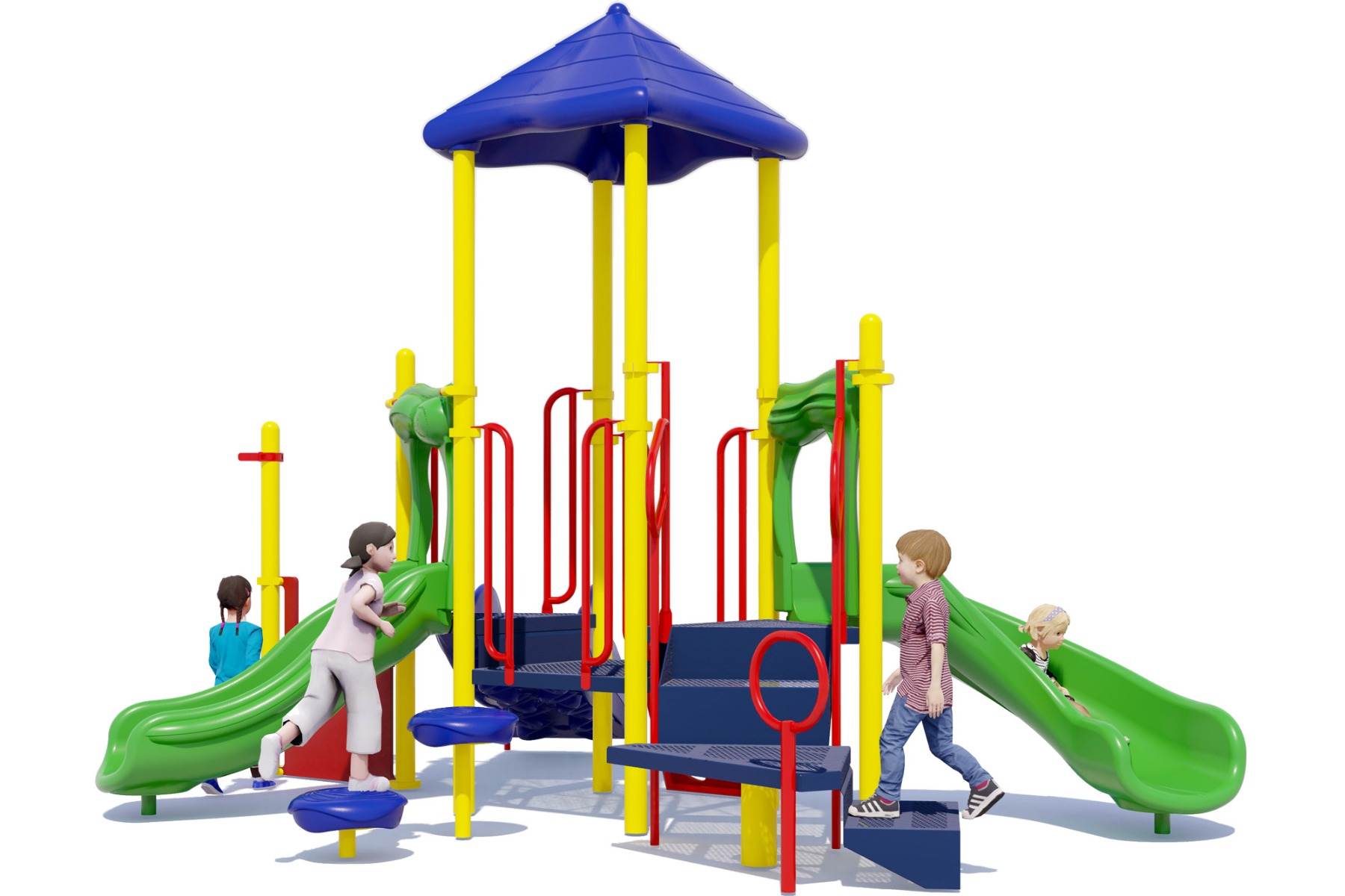 Upslide In Commercial Playground | Playful Colors | Rear View