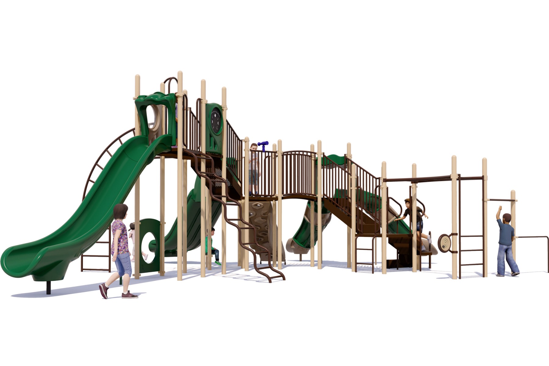 Majestic Mountain Playground - Natural Colors - Rear View | APCPLAY