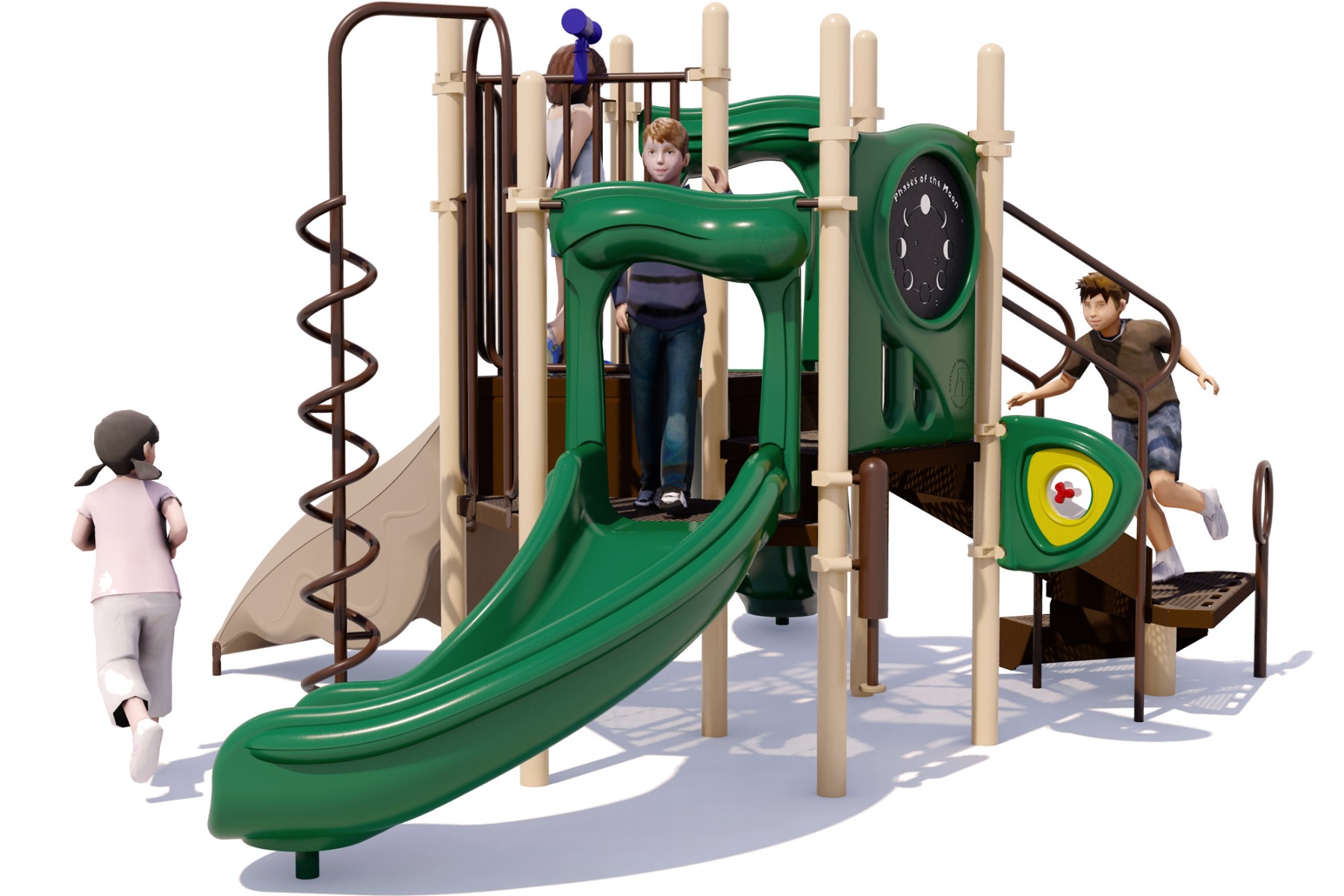 Power Tower Playground | Natural Colors | Rear View