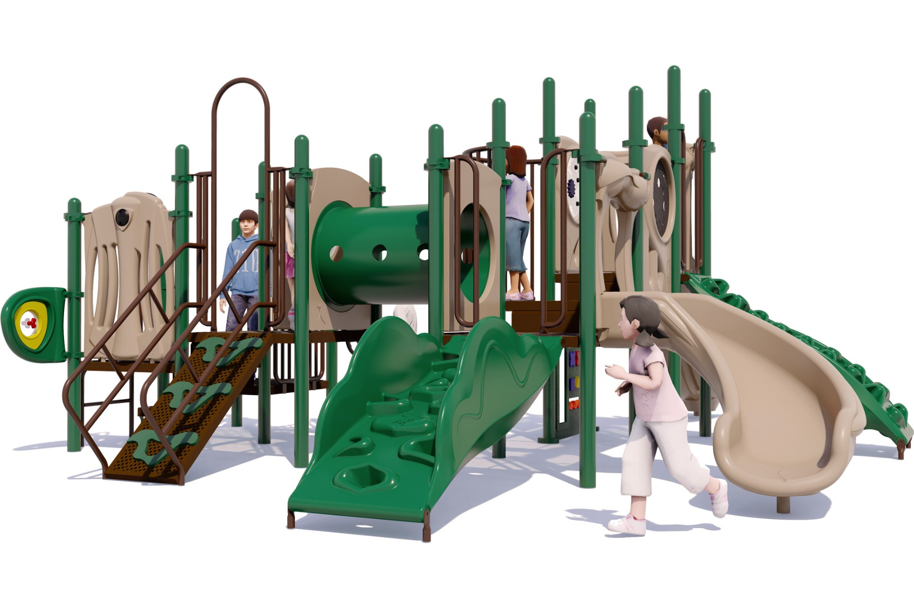 Jungle Jamboree Playground | Natural Colors | Rear View