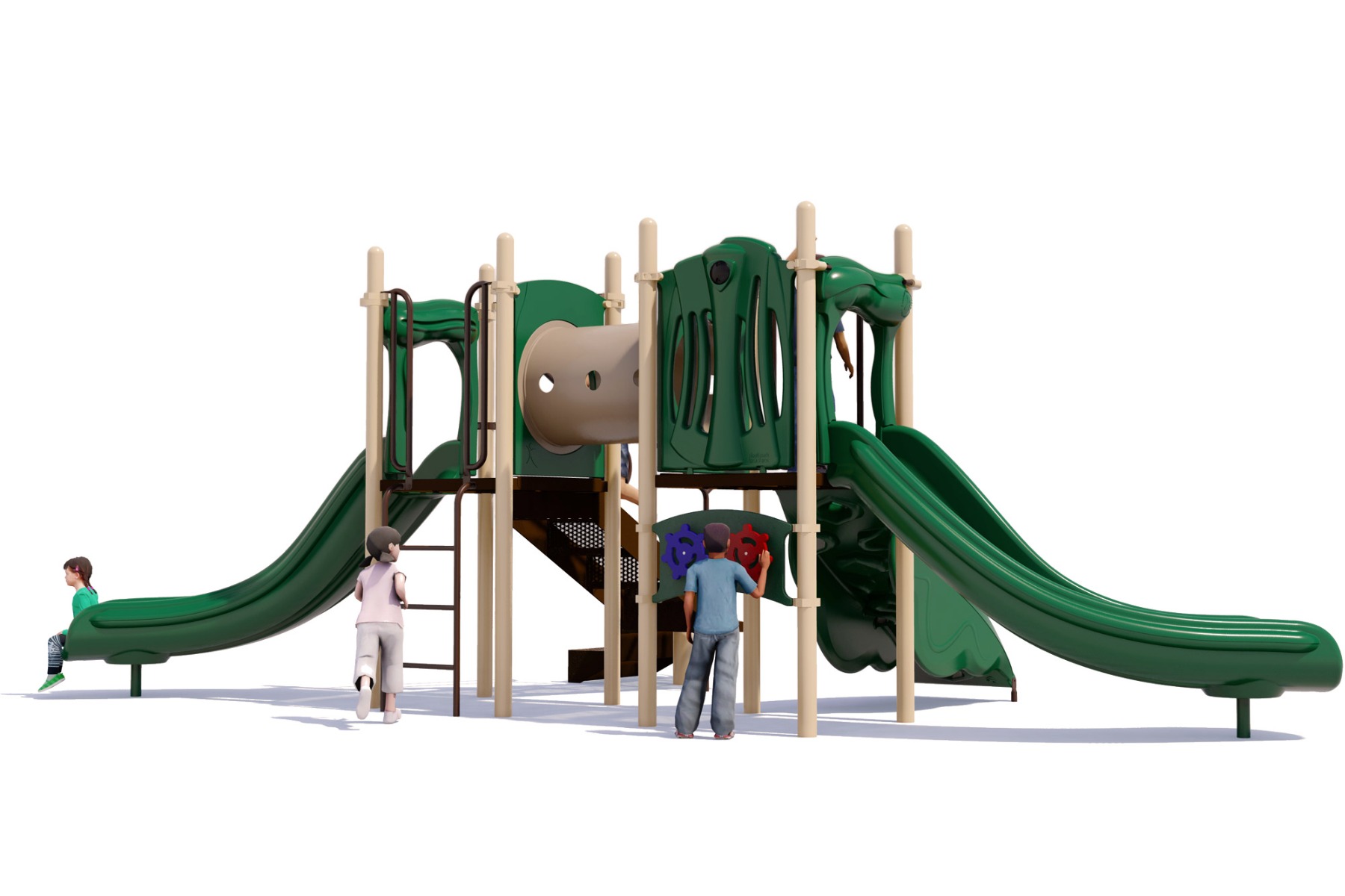 Laguna Play Structure - Front View - Natural Colors 