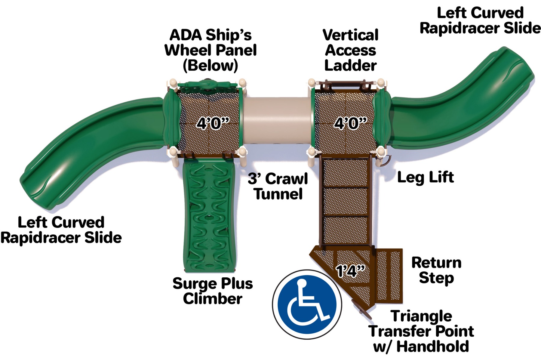 Laguna Play Structure - Top View - Natural Colors 