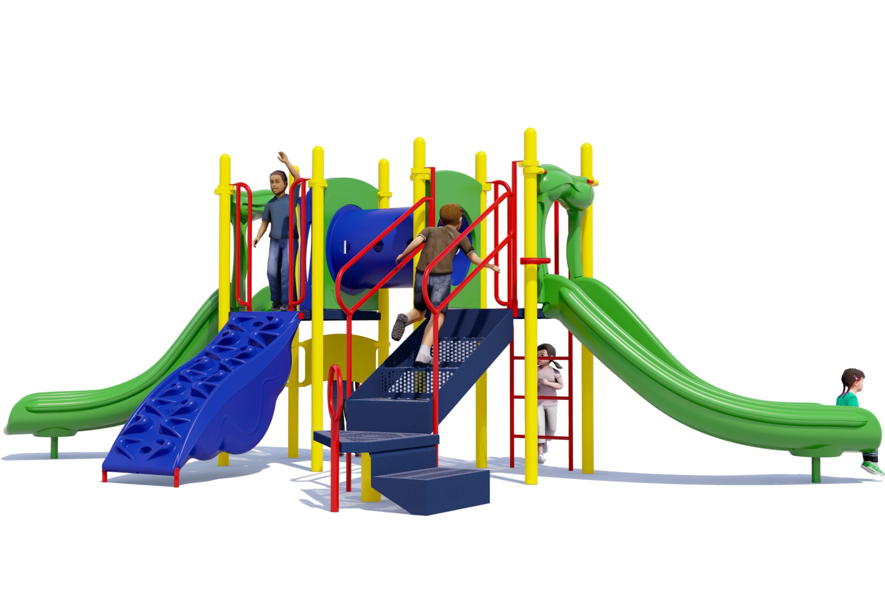 Laguna Play Structure - Rear View - Playful Colors 