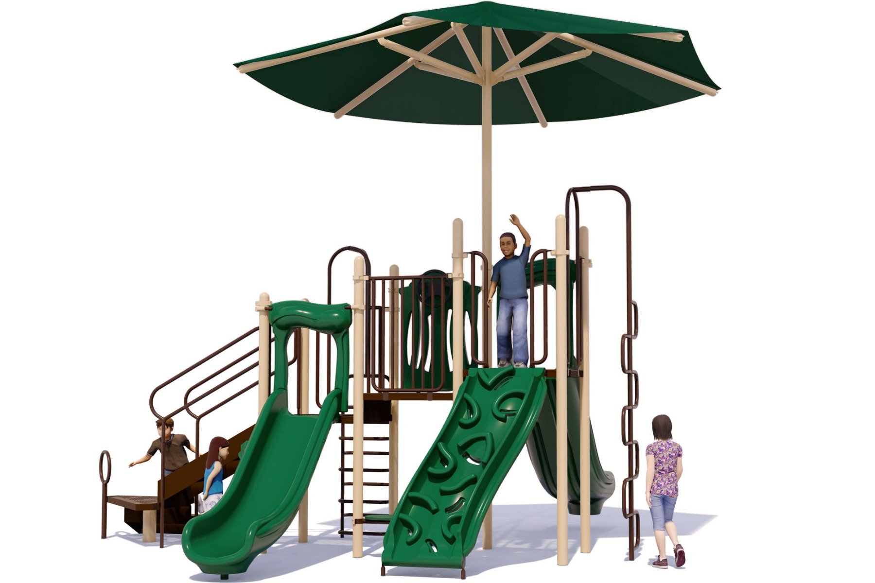 Lil Rascal Commercial Playground - Natural Colors - Front View