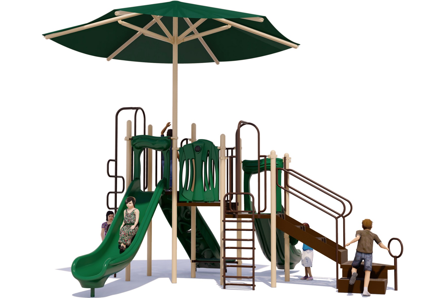 Lil Rascal Commercial Playground - Natural Colors - Rear View