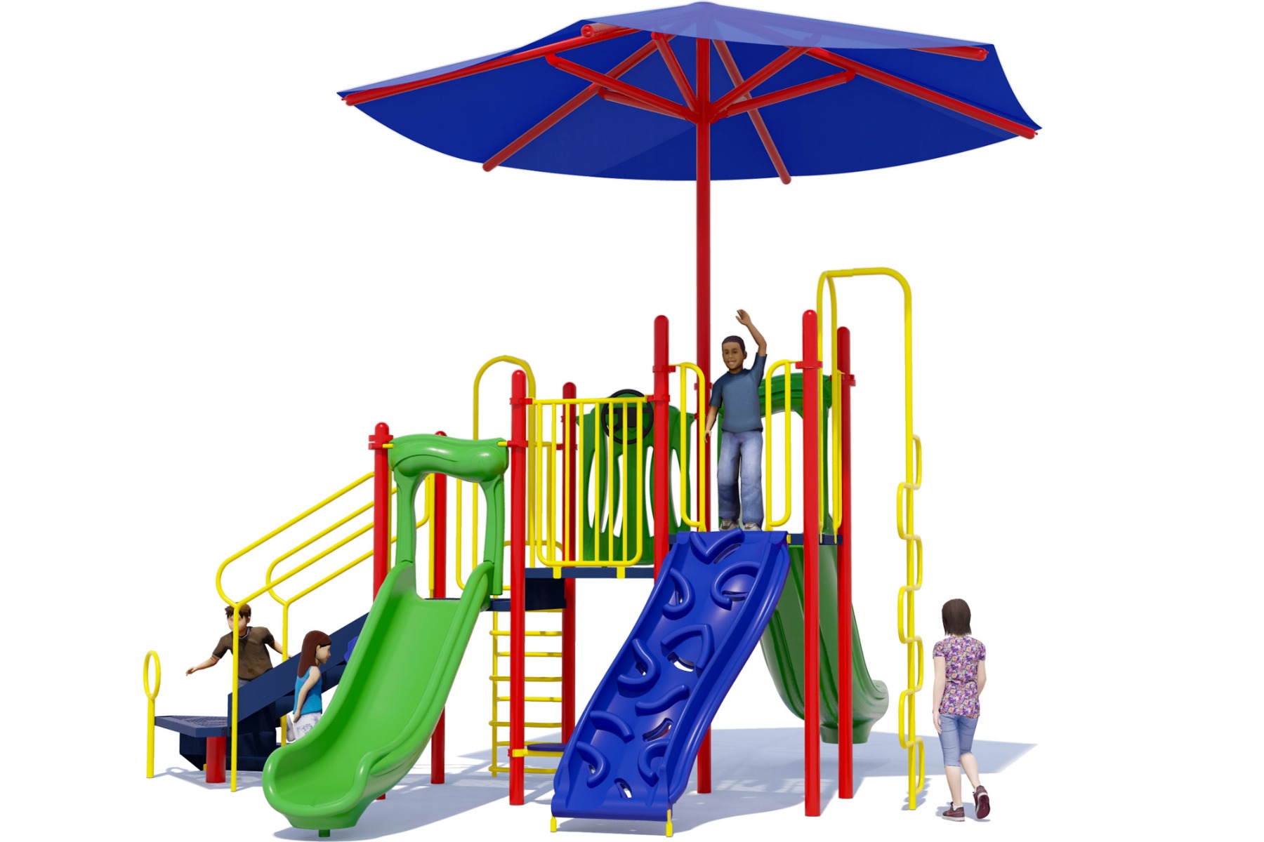 Lil Rascal Commercial Playground - Playful Colors - Front View