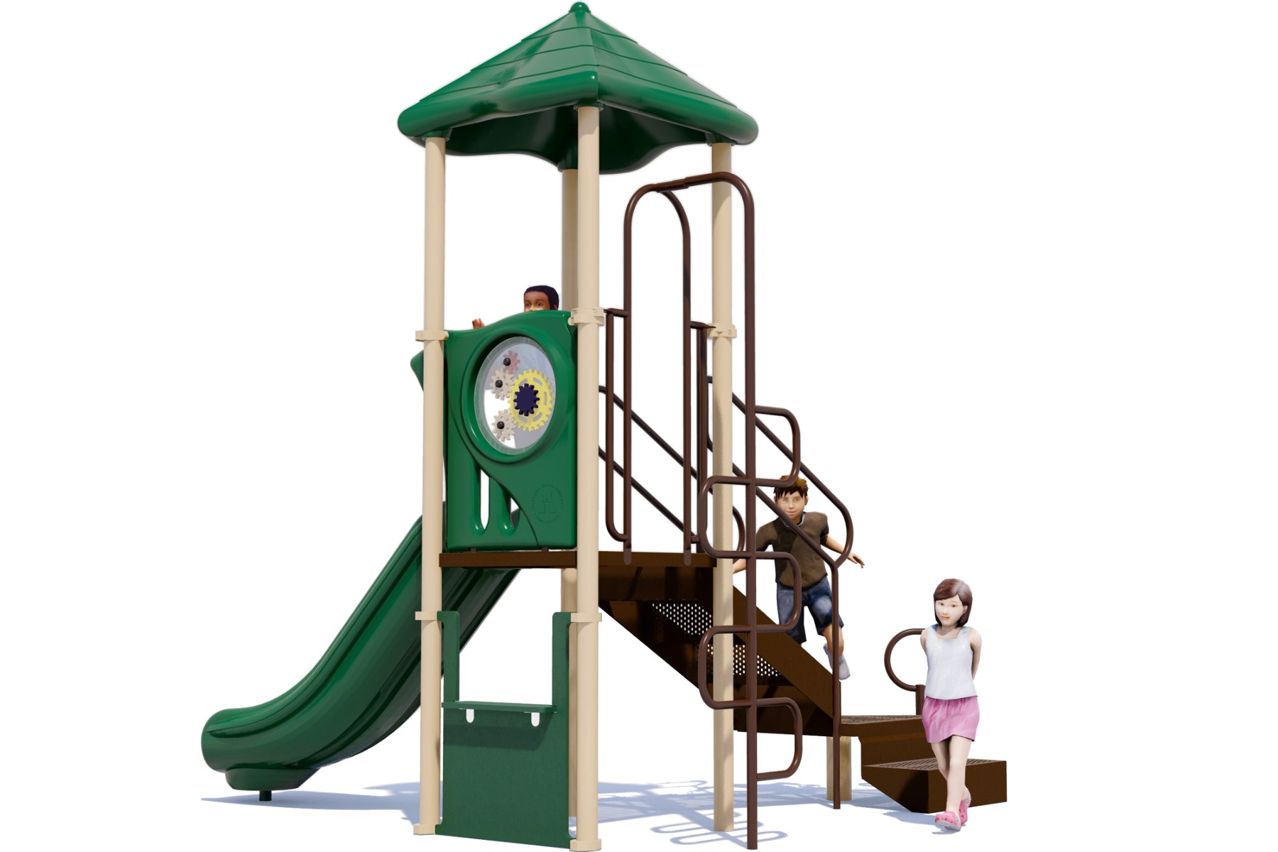 Apple Jack Play Structure - Front View - Natural Colors