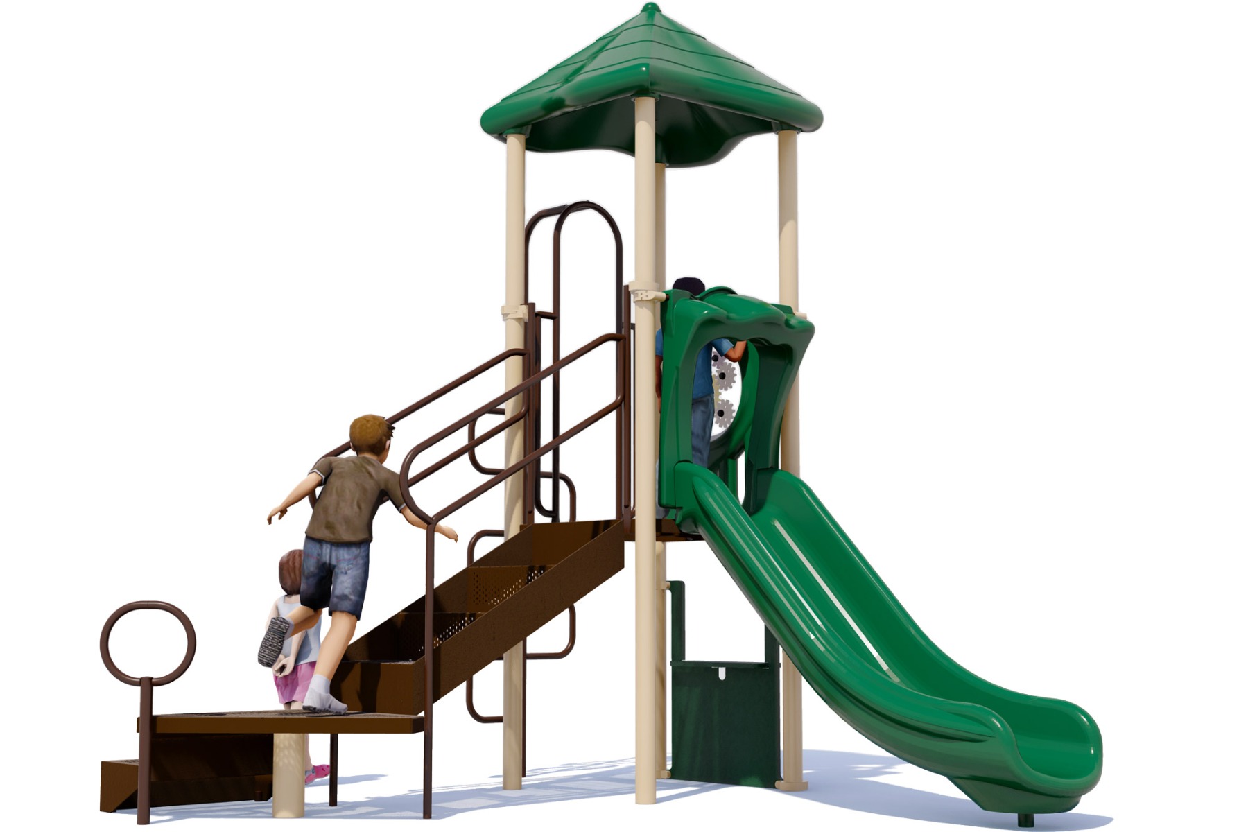 Apple Jack Play Structure - Rear View - Natural Colors