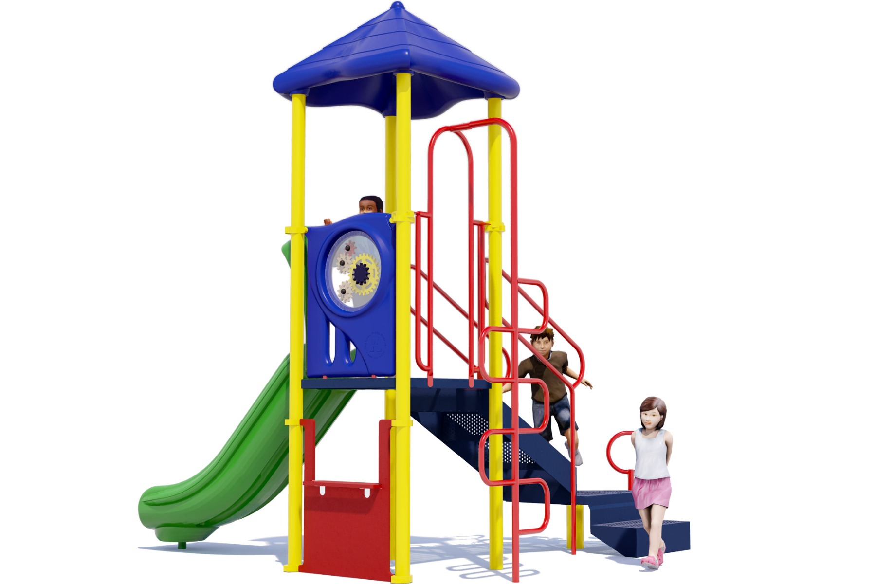 Apple Jack Play Structure - Front View - Playful Colors