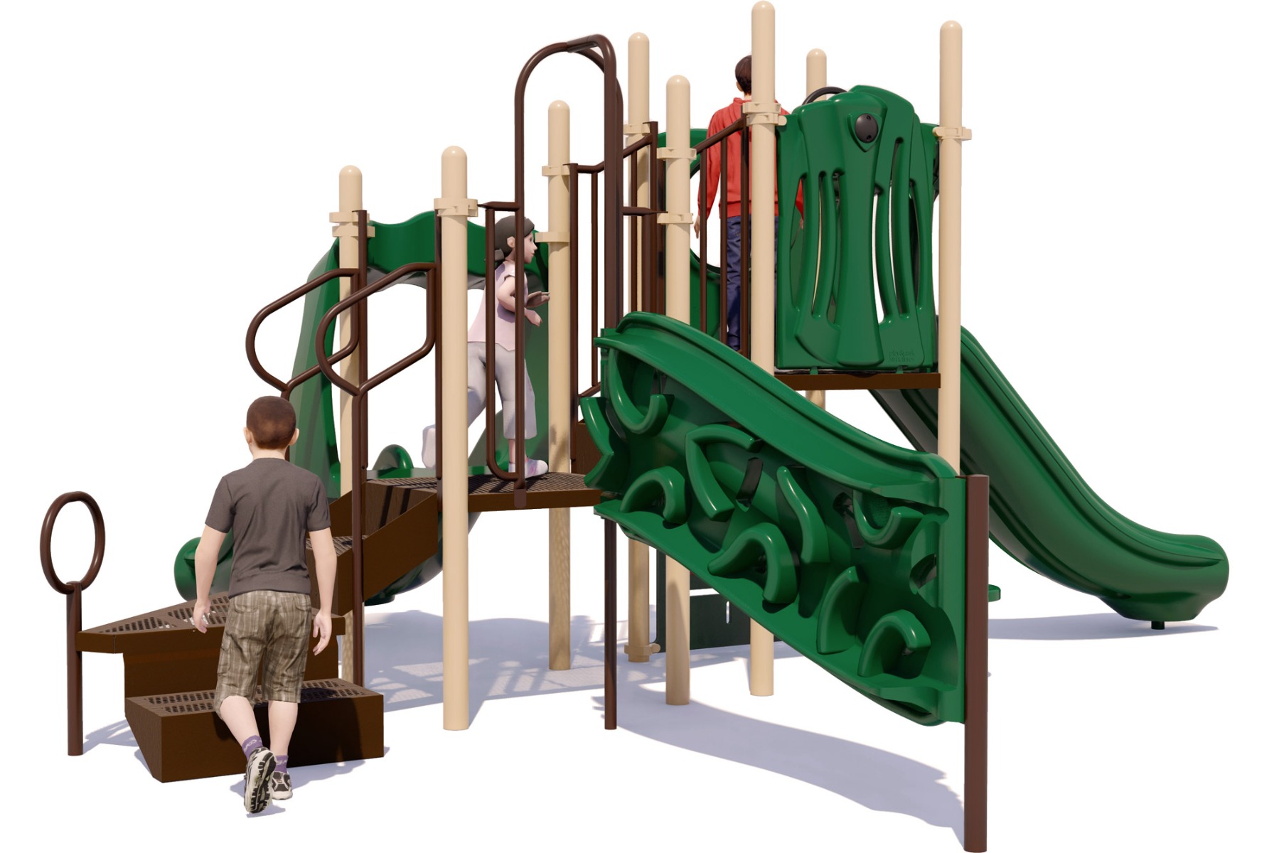 Sunnyville Play Structure | Natural Color Scheme | Rear View