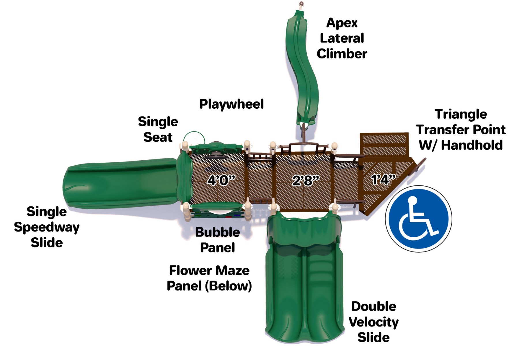 Sunnyville Play Structure | Natural Color Scheme | Top View