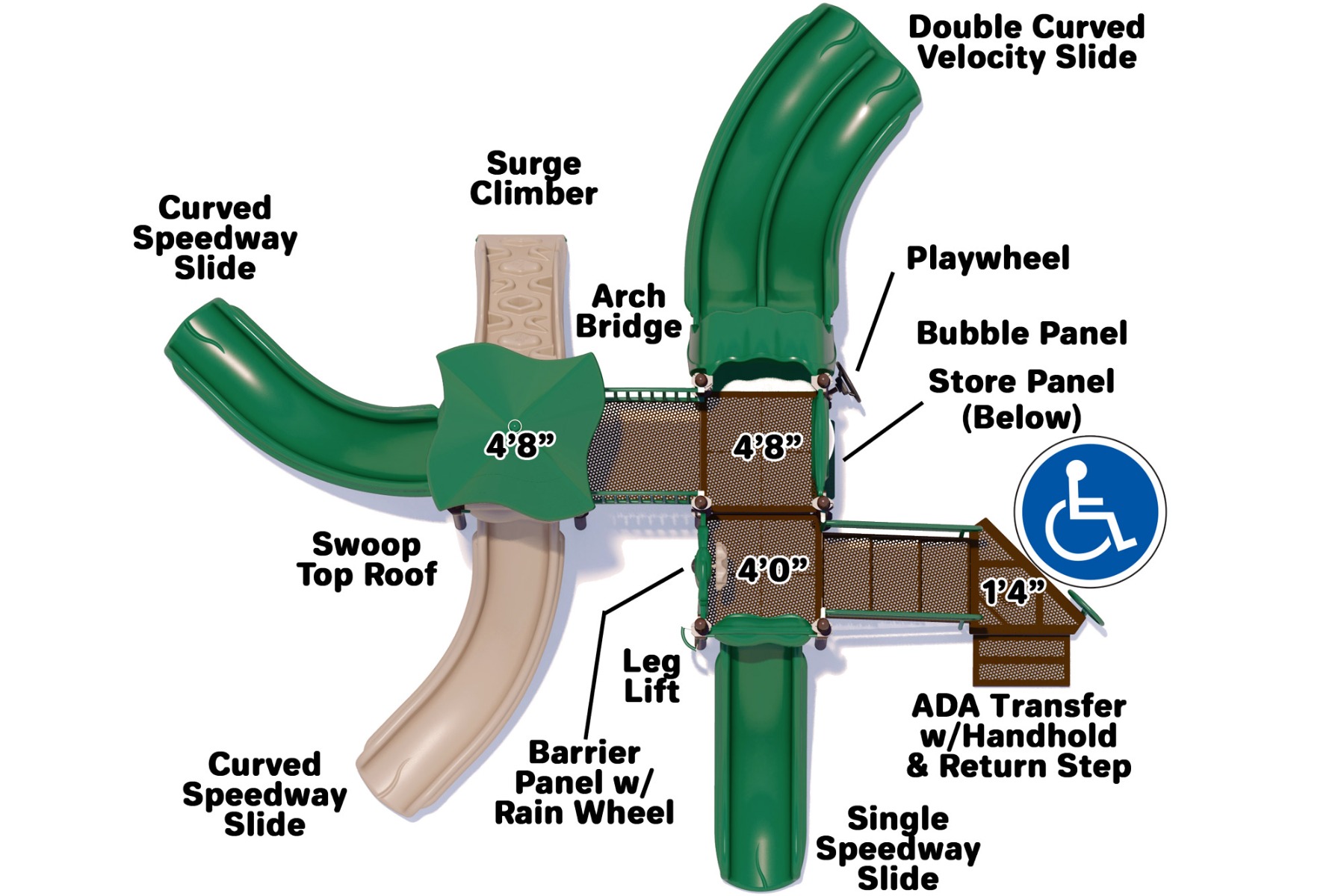 Callie's Castle Playground | Natural Color Scheme | Top View