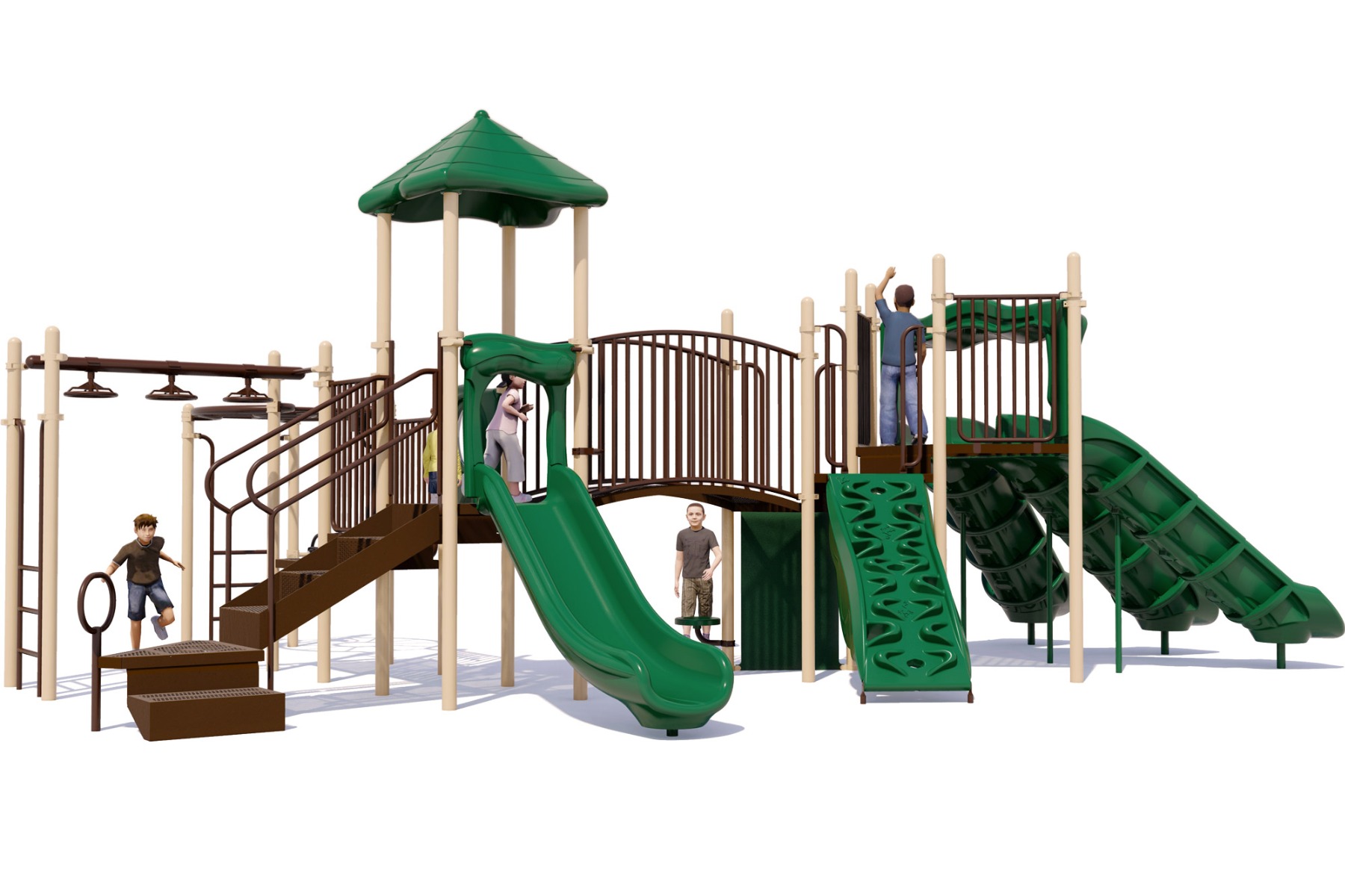 Main Event Playground Equipment | Natural Colors | Rear 