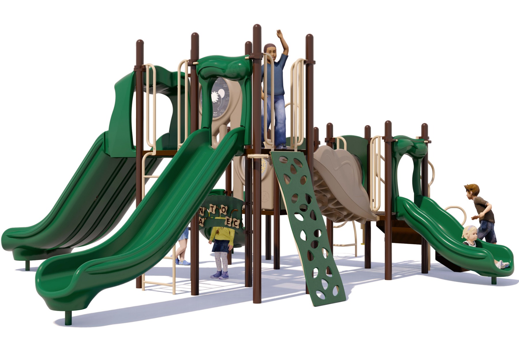 Dilly Dally Playground Structure - Front View - Natural| All People Can Play