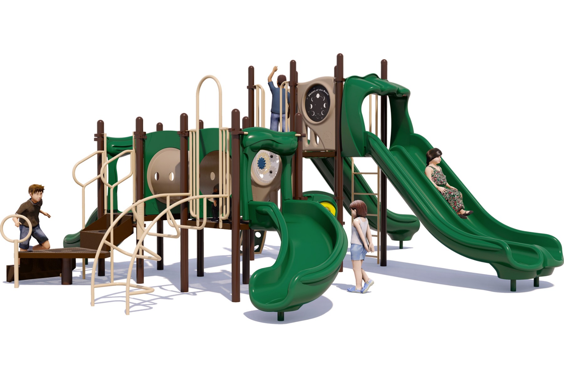 Dilly Dally Playground Structure - Rear View - Natural| All People Can Play