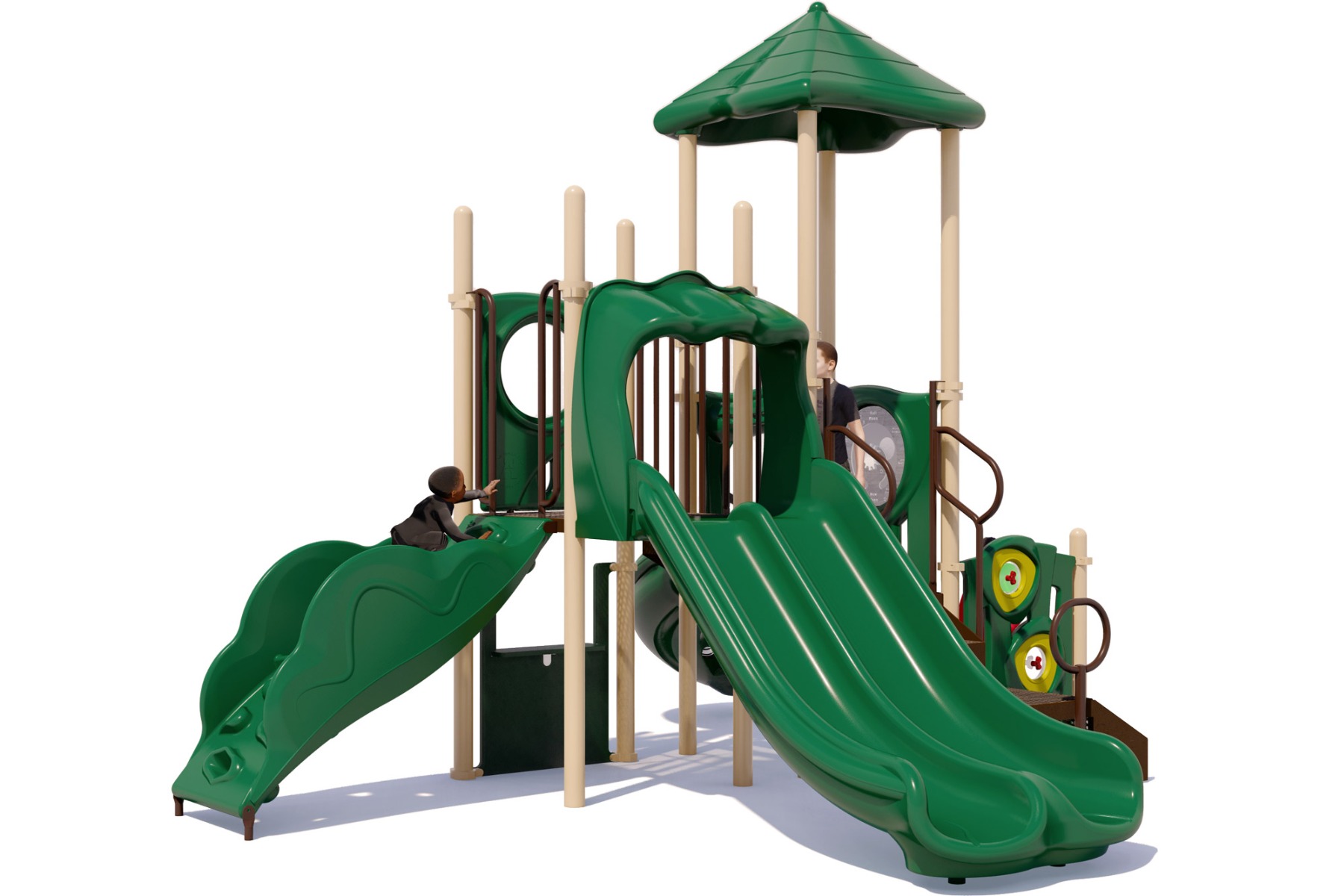 Tahiti Terrace Playground Equipment - Front View - Natural Colors