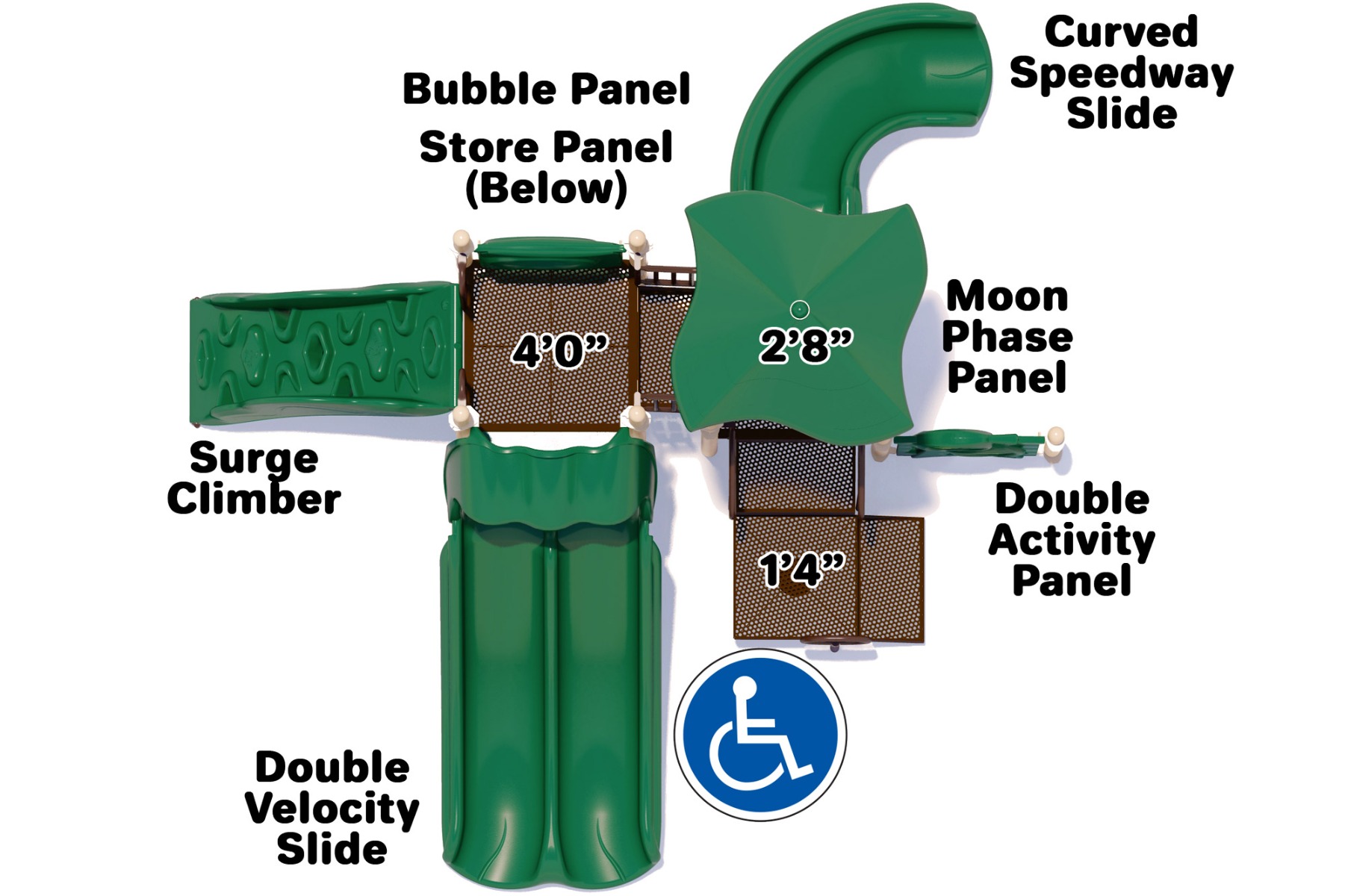 Tahiti Terrace Playground Equipment - Top View - Natural Colors