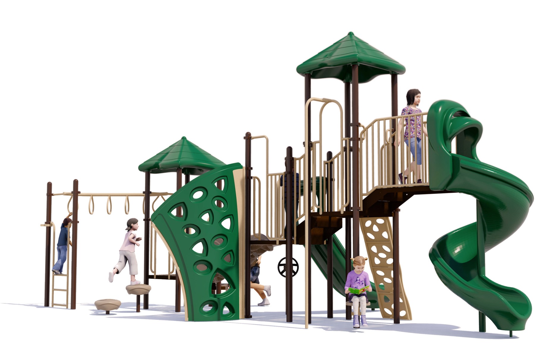 Trail Blazer Play Structure - Natural Scheme - Rear