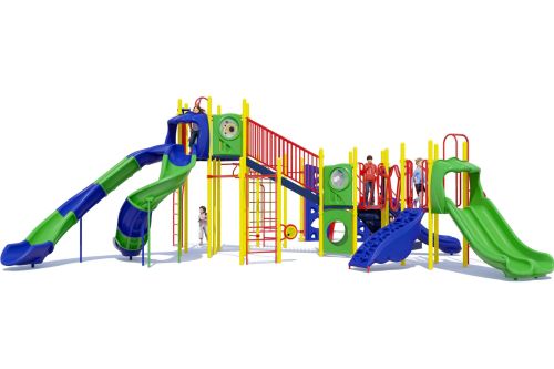 Spartan Play Structure - Playful Colors - Front View | All People Can Play