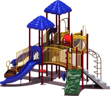 Jellybean Mountain Budget Play Structure - Primary Color Scheme - Front View