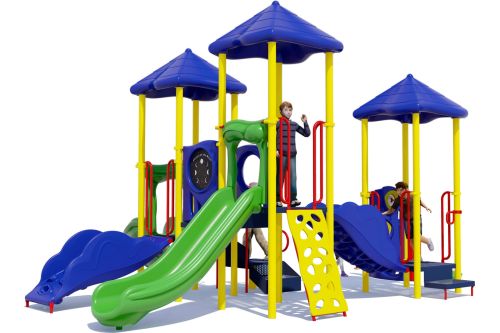 Triple Thrill Daycare Playground | Playful Colors | Front View