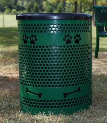 Trash Receptacle w/ Lid & Liner - Dog Park Equipment - All People Can Play