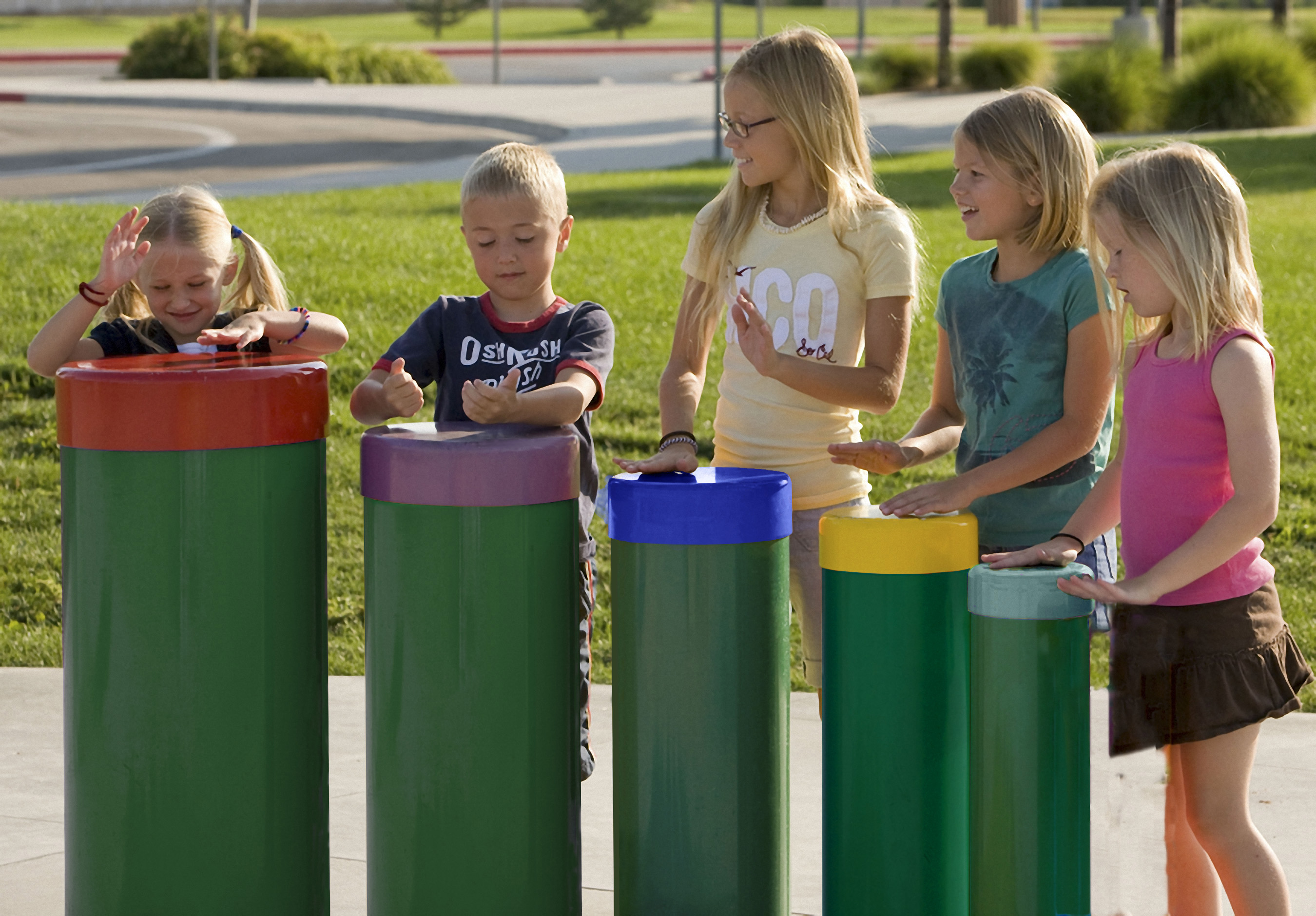 Children playing the Tuned Drums